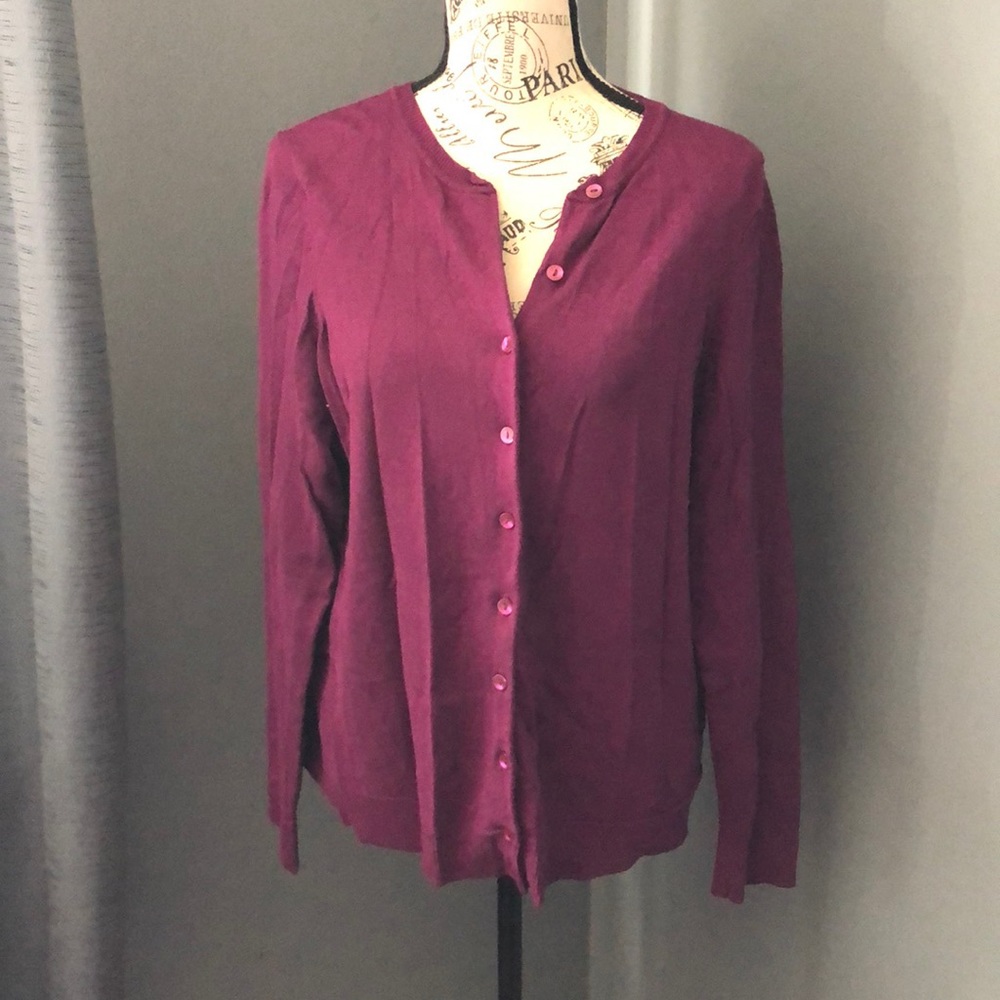 Gorgeous Dark Plum Colored Button Up Cardigan 1x - image 4